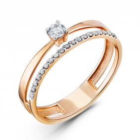 Золотое кольцо ERA Jewellery 01-02904-01-001-01-01 с бриллиантом 01-02904-01-001-01-01 фото