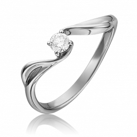 Кольцо из белого золота Platina 01-0296-00-101-1120-30 с бриллиантом 01-0296-00-101-1120-30 фото