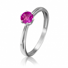 Кольцо из белого золота Platina 01-0300-00-104-1120-30 с рубином 01-0300-00-104-1120-30 фото