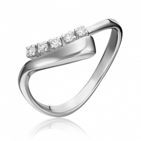 Кольцо из белого золота Platina 01-0302-00-101-1120-30 с бриллиантом 01-0302-00-101-1120-30 фото