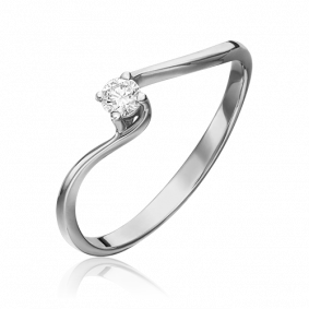 Кольцо из белого золота Platina 01-0306-00-101-1120-30 с бриллиантом 01-0306-00-101-1120-30 фото