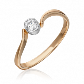 Кольцо из комбинированного золота Platina 01-0309-00-501-1111-38 с фианитом 01-0309-00-501-1111-38 фото