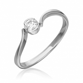 Кольцо из белого золота Platina 01-0310-00-101-1120-30 с бриллиантом 01-0310-00-101-1120-30 фото