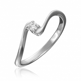 Кольцо из белого золота Platina 01-0312-00-101-1120-30 с бриллиантом 01-0312-00-101-1120-30 фото