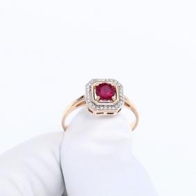 Золотое кольцо ERA Jewellery 01-03393-01-111-01-01 с бриллиантом и рубином 01-03393-01-111-01-01 фото