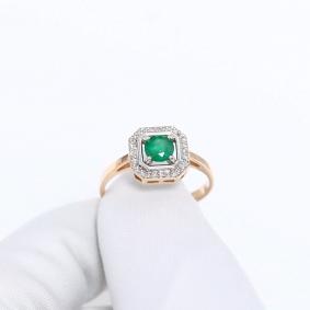 Золотое кольцо ERA Jewellery 01-03393-02-110-01-01 с бриллиантом и изумрудом 01-03393-02-110-01-01 фото