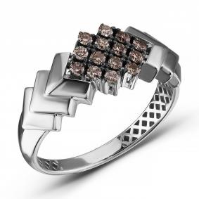 Кольцо из белого золота ERA Jewellery 01-03406-03-034-07-04 с коньячным бриллиантом 01-03406-03-034-07-04 фото