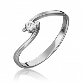 Кольцо из белого золота Platina 01-0350-00-101-1120-30 с бриллиантом 01-0350-00-101-1120-30 фото