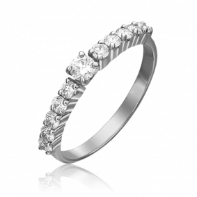 Кольцо из белого золота Platina 01-0370-00-101-1120-30 с бриллиантом 01-0370-00-101-1120-30 фото