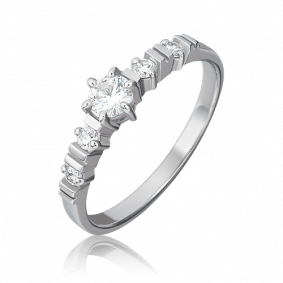 Кольцо из белого золота Platina 01-0382-00-101-1120-30 с бриллиантом 01-0382-00-101-1120-30 фото