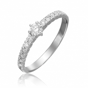 Кольцо из белого золота Platina 01-0384-00-101-1120-30 с бриллиантом 01-0384-00-101-1120-30 фото