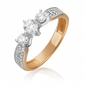 Кольцо из комбинированного золота Platina 01-0387-00-101-1111-30 с бриллиантом 01-0387-00-101-1111-30 фото