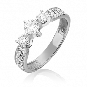 Кольцо из белого золота Platina 01-0388-00-101-1120-30 с бриллиантом 01-0388-00-101-1120-30 фото