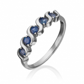 Кольцо из белого золота Platina 01-0392-00-102-1120-30 с сапфиром 01-0392-00-102-1120-30 фото