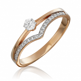 Золотое кольцо Platina 01-0405-00-101-1110-30 с бриллиантом 01-0405-00-101-1110-30 фото