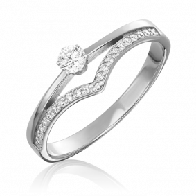 Кольцо из белого золота Platina 01-0406-00-101-1120-30 с бриллиантом 01-0406-00-101-1120-30 фото