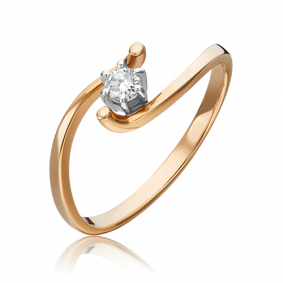 Кольцо из комбинированного золота Platina 01-0411-00-101-1111-30 с бриллиантом 01-0411-00-101-1111-30 фото