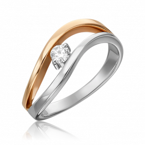 Кольцо из комбинированного золота Platina 01-0413-00-101-1111-30 с бриллиантом 01-0413-00-101-1111-30 фото