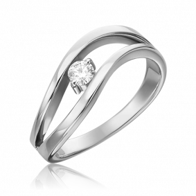 Кольцо из белого золота Platina 01-0414-00-101-1120-30 с бриллиантом 01-0414-00-101-1120-30 фото