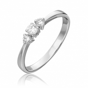 Кольцо из белого золота Platina 01-0428-00-101-1120-30 с бриллиантом 01-0428-00-101-1120-30 фото