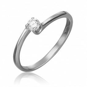 Кольцо из белого золота Platina 01-0432-00-101-1120-30 с бриллиантом 01-0432-00-101-1120-30 фото