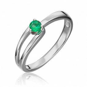 Кольцо из белого золота Platina 01-0442-00-103-1120-30 с изумрудом 01-0442-00-103-1120-30 фото