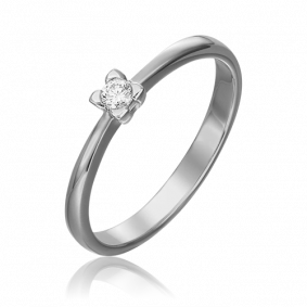 Кольцо из белого золота Platina 01-0448-00-101-1120-30 с бриллиантом 01-0448-00-101-1120-30 фото