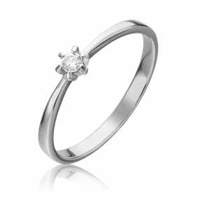 Кольцо из белого золота Platina 01-0450-00-101-1120-30 с бриллиантом 01-0450-00-101-1120-30 фото