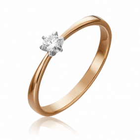 Кольцо из комбинированного золота Platina 01-0451-00-101-1111-30 с бриллиантом 01-0451-00-101-1111-30 фото