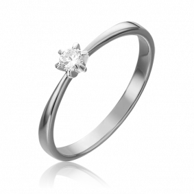 Кольцо из белого золота Platina 01-0452-00-101-1120-30 с бриллиантом 01-0452-00-101-1120-30 фото