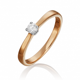 Кольцо из комбинированного золота Platina 01-0457-00-101-1111-30 с бриллиантом 01-0457-00-101-1111-30 фото