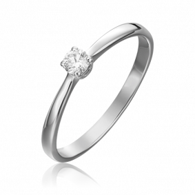 Кольцо из белого золота Platina 01-0458-00-101-1120-30 с бриллиантом 01-0458-00-101-1120-30 фото