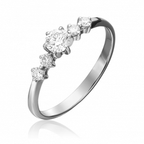 Кольцо из белого золота Platina 01-0466-00-101-1120-30 с бриллиантом 01-0466-00-101-1120-30 фото