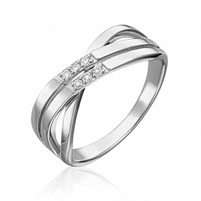 Кольцо из белого золота Platina 01-0470-00-101-1120-30 с бриллиантом 01-0470-00-101-1120-30 фото