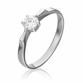 Кольцо из белого золота Platina 01-0474-00-101-1120-30 с бриллиантом 01-0474-00-101-1120-30 фото