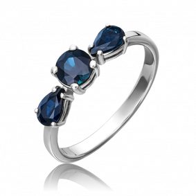 Кольцо из белого золота Platina 01-0492-00-102-1120-30 с сапфиром 01-0492-00-102-1120-30 фото