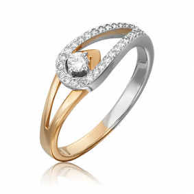 Кольцо из комбинированного золота Platina 01-0501-00-101-1111-30 с бриллиантом 01-0501-00-101-1111-30 фото