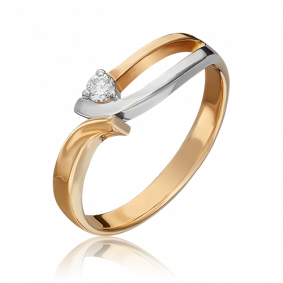 Кольцо из комбинированного золота Platina 01-0511-00-101-1111-30 с бриллиантом 01-0511-00-101-1111-30 фото