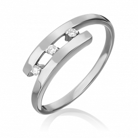 Кольцо из белого золота Platina 01-0514-00-101-1120-30 с бриллиантом 01-0514-00-101-1120-30 фото