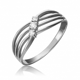 Кольцо из белого золота Platina 01-0516-00-101-1120-30 с бриллиантом 01-0516-00-101-1120-30 фото