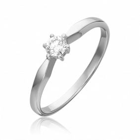 Кольцо из белого золота Platina 01-0526-00-101-1120-30 с бриллиантом 01-0526-00-101-1120-30 фото