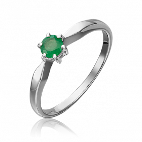 Кольцо из белого золота Platina 01-0526-00-103-1120-30 с изумрудом 01-0526-00-103-1120-30 фото