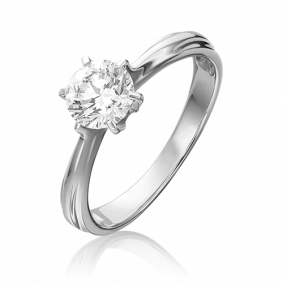 Кольцо из белого золота Platina 01-0530-00-501-1120-38 с фианитом 01-0530-00-501-1120-38 фото