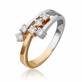 Кольцо из комбинированного золота Platina 01-0535-00-101-1111-30 с бриллиантом 01-0535-00-101-1111-30 фото