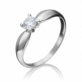 Кольцо из белого золота Platina 01-0546-00-101-1120-30 с бриллиантом 01-0546-00-101-1120-30 фото