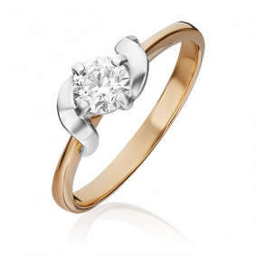 Кольцо из комбинированного золота Platina 01-0551-00-101-1111-30 с бриллиантом 01-0551-00-101-1111-30 фото