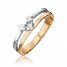 Кольцо из комбинированного золота Platina 01-0553-00-101-1111-30 с бриллиантом 01-0553-00-101-1111-30 фото