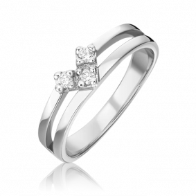 Кольцо из белого золота Platina 01-0554-00-101-1120-30 с бриллиантом 01-0554-00-101-1120-30 фото