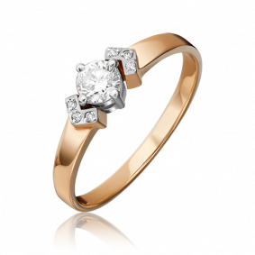 Кольцо из комбинированного золота Platina 01-0557-00-101-1111-30 с бриллиантом 01-0557-00-101-1111-30 фото