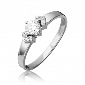 Кольцо из белого золота Platina 01-0558-00-101-1120-30 с бриллиантом 01-0558-00-101-1120-30 фото